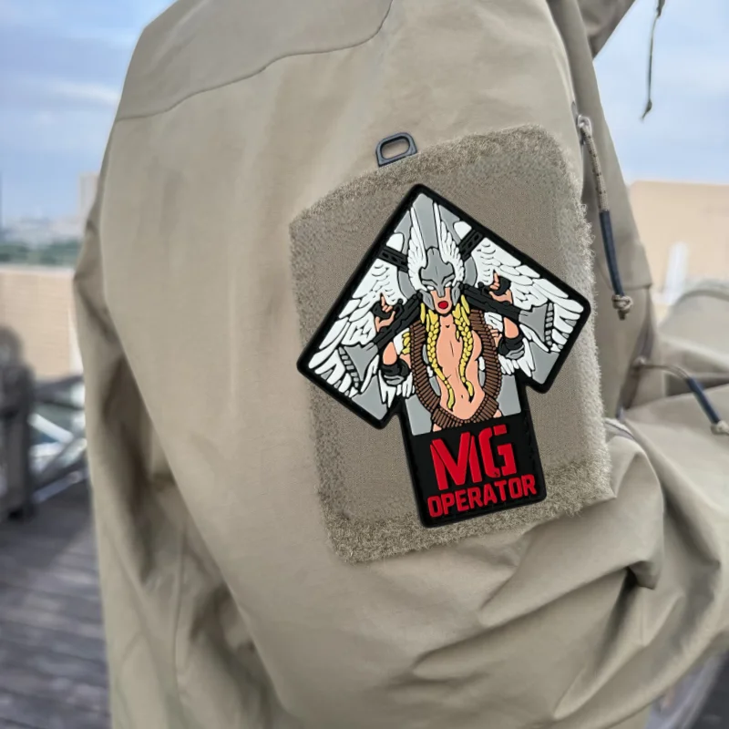 

GIRL WITH MACHINE GUNS PVC Patch Tactical Vest Hook&Loop Morale Badge Backpack Decorative Stickers Armband Patches for Clothing