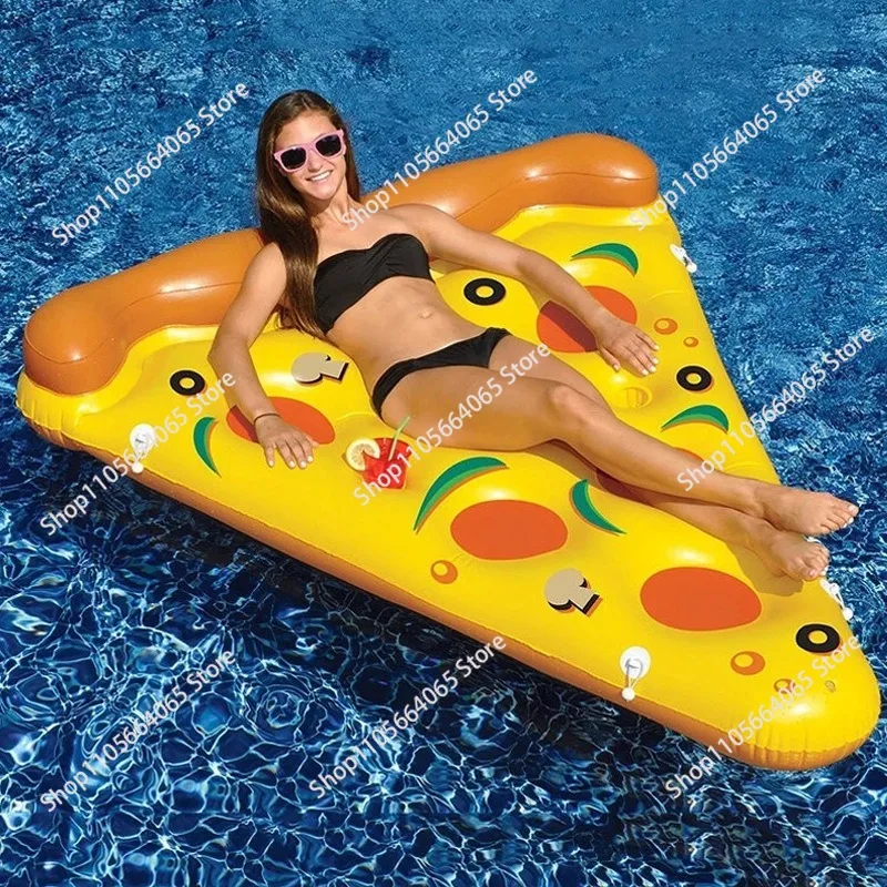 PVC water inflatable pizza floating bed adult air cushion bed inflatable pizza recliner