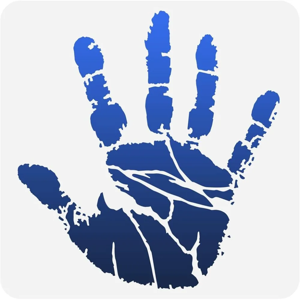 Hand Print Plastic Painting Stencils 12x12 Human Handprint DIY Craft Reusable Templates for Painting on Scrapbook Fabric Floor