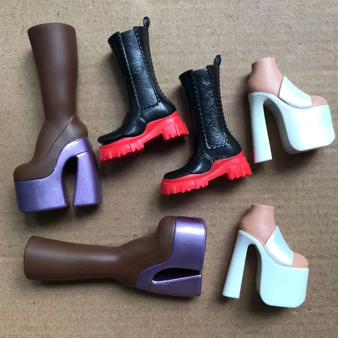 

MINISO 2001 Old Classic Dancing Girl Doll Shoes White Beige Brown Black Doll Thick Shoes Dolls Accessories Decors