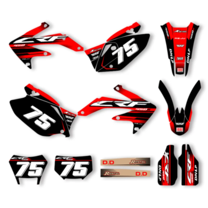 

SPACE Custom Motorcycle Graphics Background Decal for HONDA CRF450X 2005 2006 2007 CRF 450X 2008-2018 Decals Stickers Kits 12