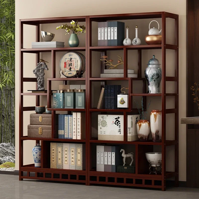 

Rack Tea Cabinet Shelf Tea Room Non-Solid Wood New Chinese Tea Display Rack 2025 New Ornament Rack Bookshelf
