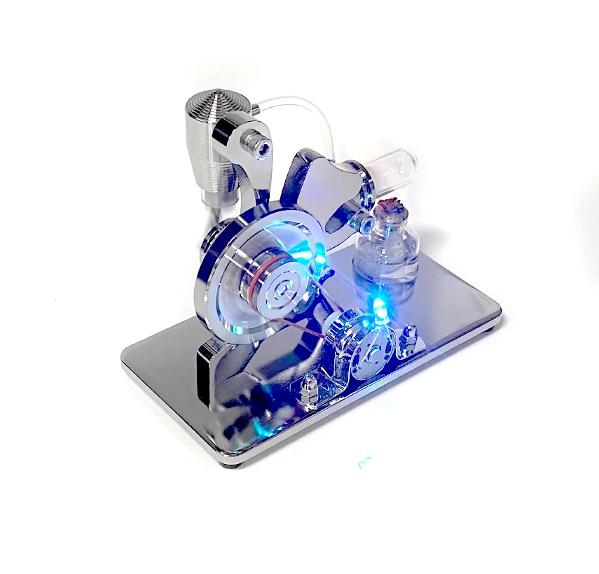 China Mini Low-Cryo Temperature Hot Air Stirling Engine Generator Motor Free Piston Science Experiment Model Physics Product