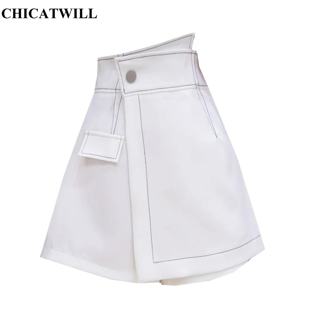 CHIC Ins Spring Summer Women Skirt Shorts Irregular Design Suiting Short Pants Korean OL High Waist Lady Skirts Bottom Female
