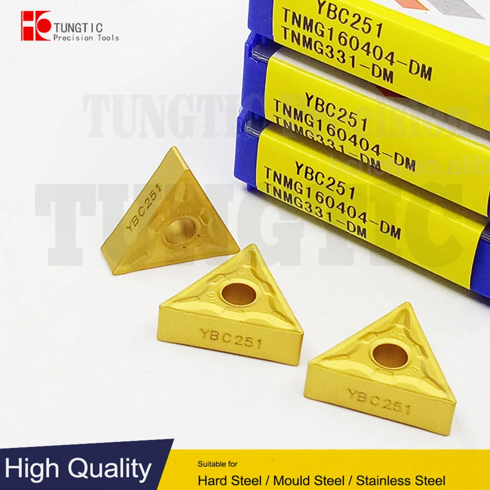 

TNMG160404-DM YBC251 YBC252 TNMG331-DM General Turning Inserts Carbide Cutter Tools Double Sided Negative-Medium Machining