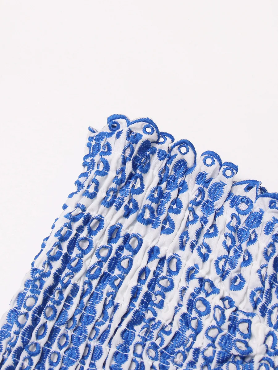 فستان نسائي مثير بدون حمالات بدون أكمام وحاشية ذات طبقات بدون أكمام مكشوف الأكتاف وخصر عالٍ فساتين قصيرة مكشكشة على شكل كعكة