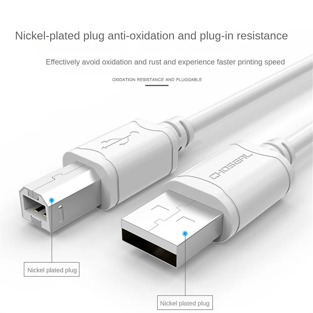 Cable de datos Usb 2,0, enchufe niquelado, núcleo de cobre seleccionado, Usb conectado al ordenador, impresora de inyección de tinta, Cable Digital, línea de datos