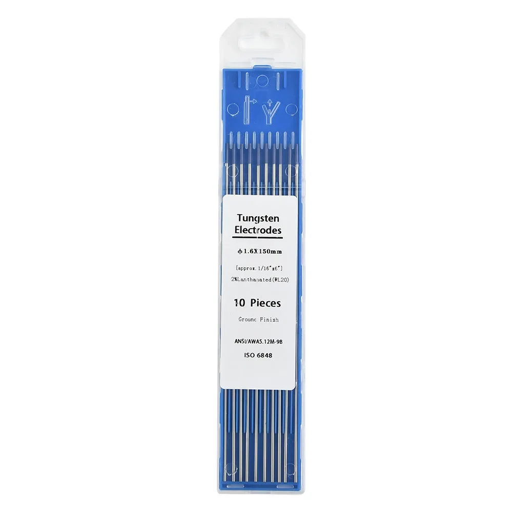 Boutique High Quality Practical Tungsten Electrodes Lanthanum TIG Tungsten Electrode WL20 Welding 10 Pcs 2% Blue