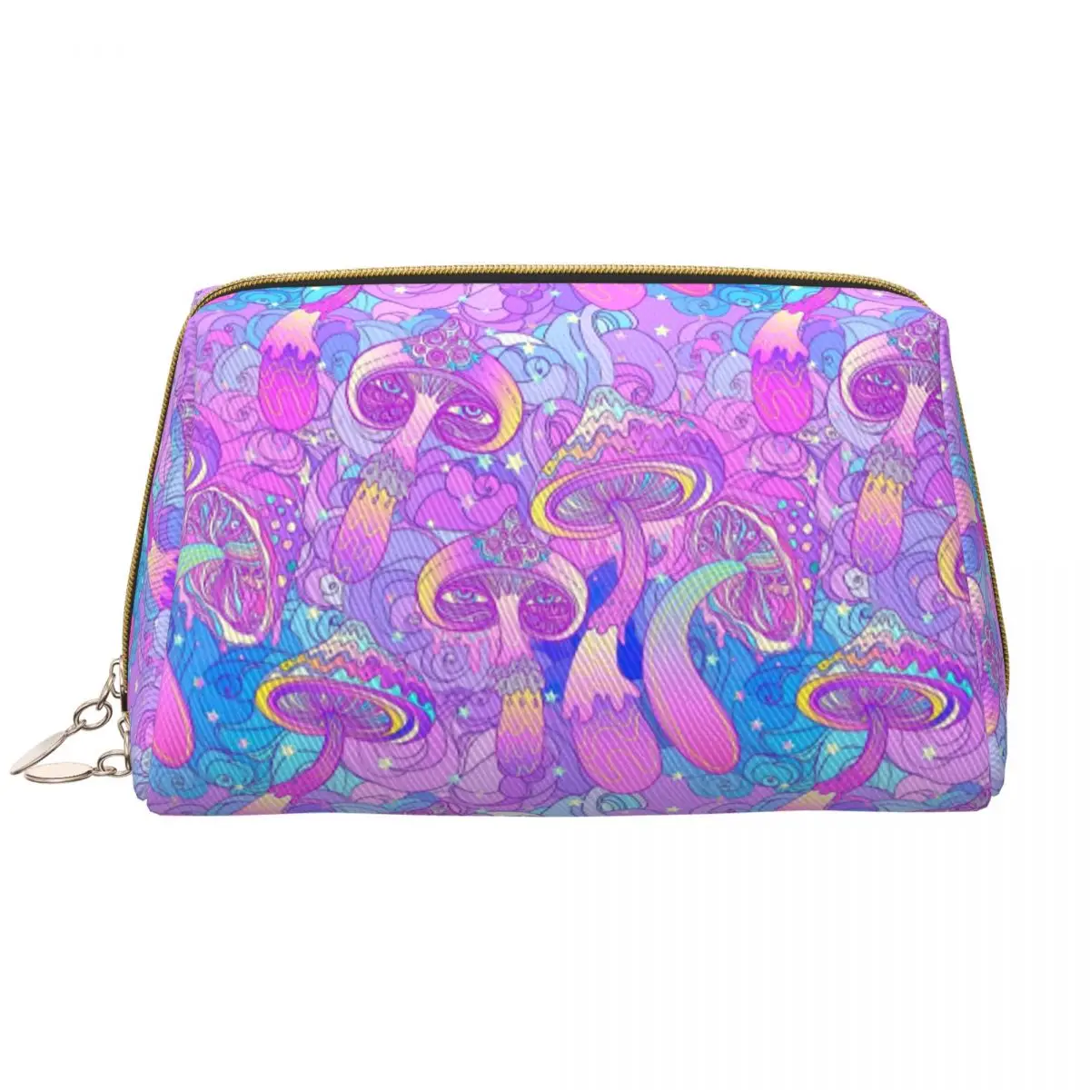 Psychedelic Magic Mushrooms Print Makeup Bag Women Travel Cosmetic Organizer Kawaii Storage Toiletry Bags