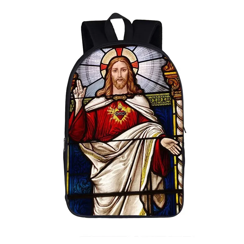 Vintage Jesus bunte Malerei Rucksack Frauen Männer lässig Reisetaschen Teenager Kinder Schult aschen Studenten Laptop Rucksack