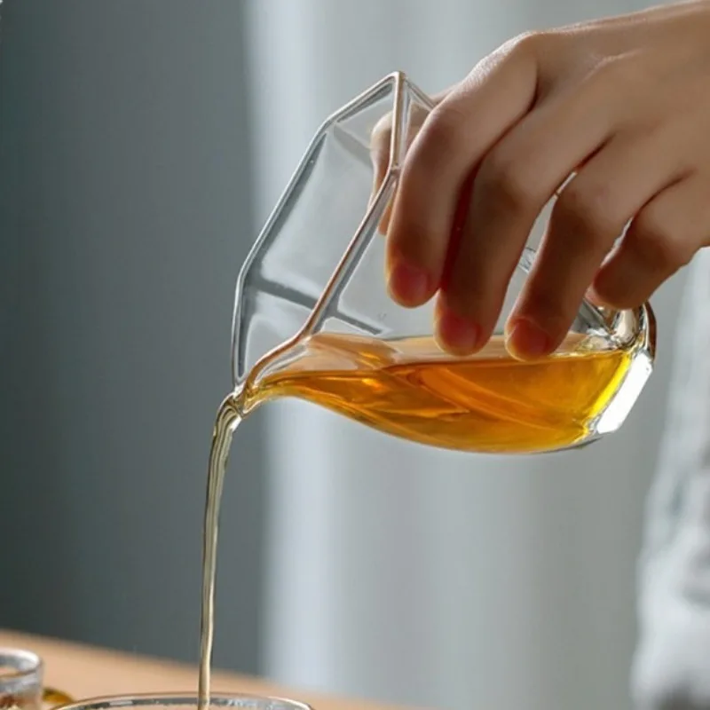 Copo de vidro de borosilicato alto japonês, acessórios de chá jarros de chá resistentes ao calor, gongdaobei chahai kungfu