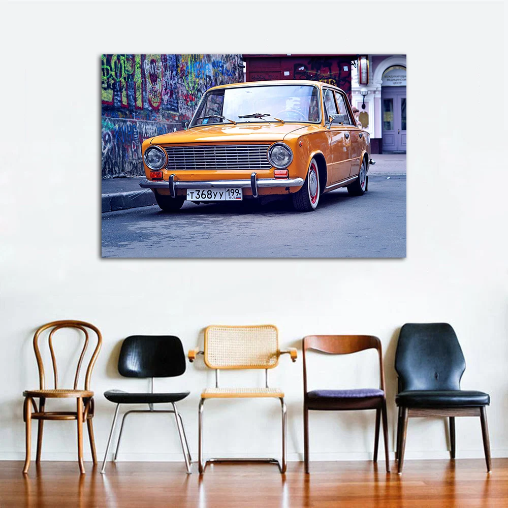 Classic Art Decorative Paintings Lada VAZ-2101 Russia Car Wall Picture Canvas Posters and Prints Bedroom Living Room Home Decor
