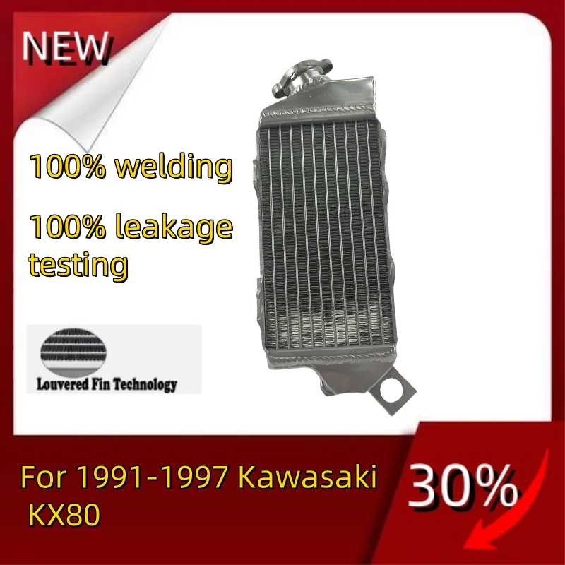 NEW all Aluminum Radiator For 1991-1997 Kawasaki KX80 KX 80 Cooler Cooling Coolant 1991 1992 1993 1994 1995 1996 1997