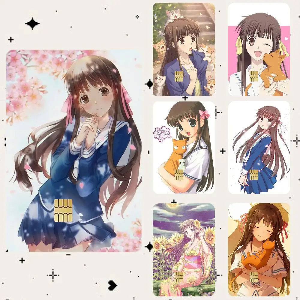 Fruits Basket T-Tohru Honda Waterproof Bank Card Sticker Skin for Credit Debit Chip Cards Decorative Cover Film