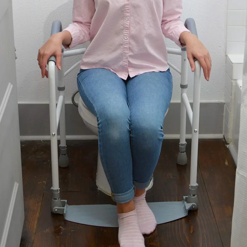 Toilet Safety Frame & Rail - Folding & Portable Bathroom Toilet Safety Rails - Handrail Toilet Bars with Adjustable Height (