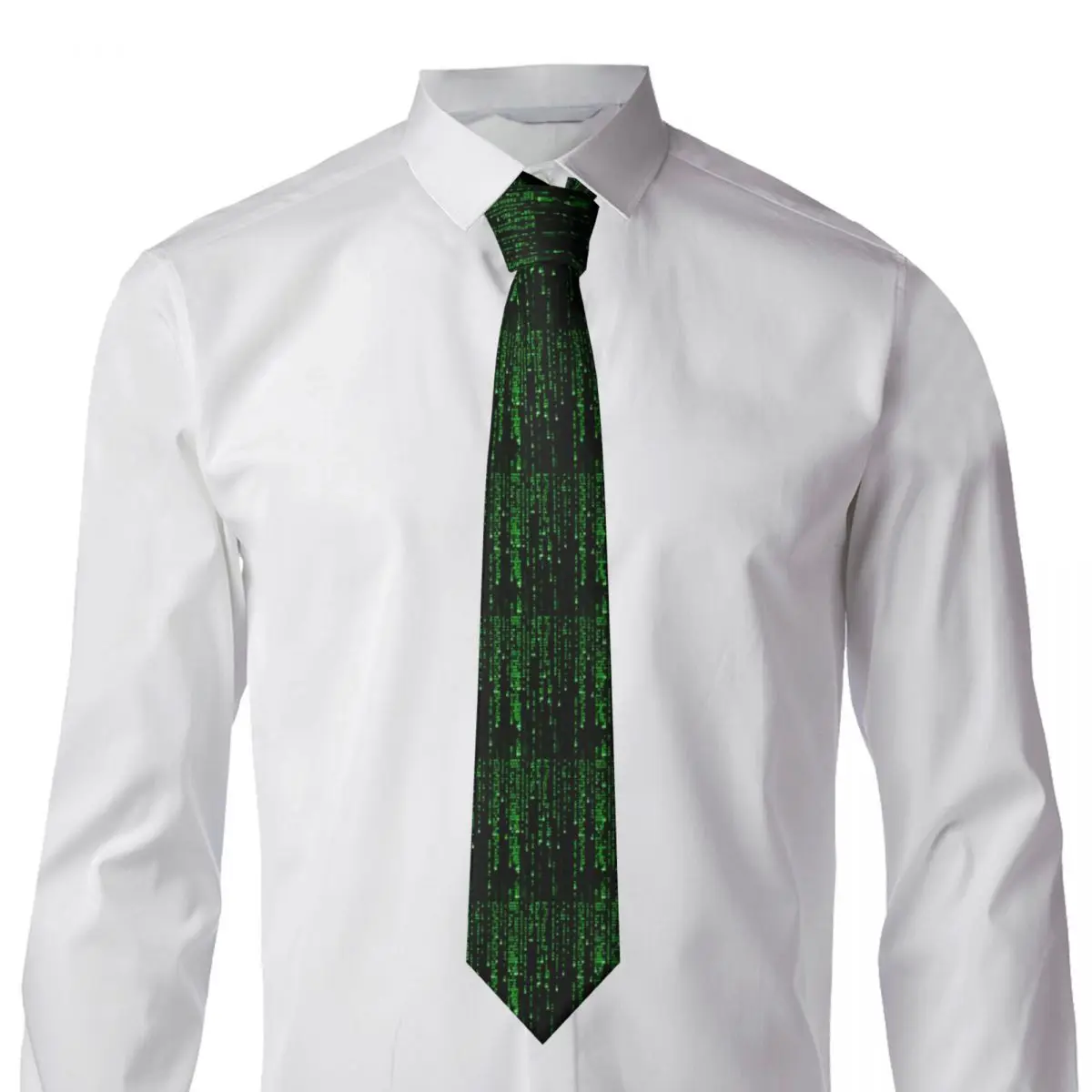 Custom Binary Code The Matrix Program Tie Men Classic Silk Hacker Programmer Neckties for Business