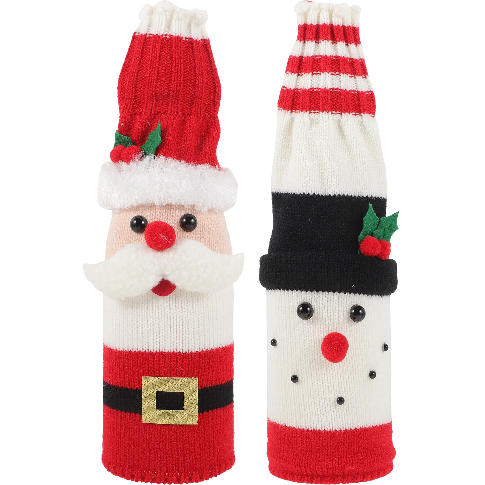 2Sets Weihnachten Wein Flasche Abdeckung Schürze und Hut Wiederverwendbare Weihnachten Party Ornament für Home Restaurant Bar Dekoration