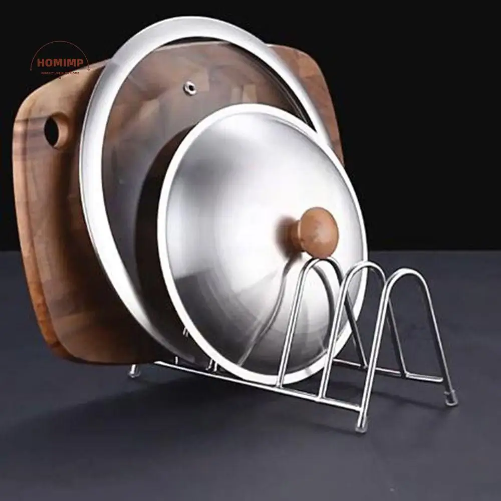 

Stainless Steel Pot Lid Storage Rack Vertical Moisture-proof Cutting Board Holder Space Saving Rustproof Cookware Holder Cabinet