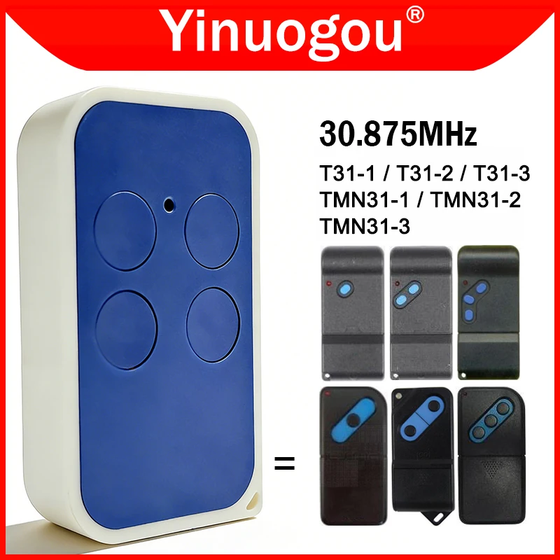 For T31 T31-1 T31-2 T31-3 TMN31 TMN31-1 TMN31-2 TMN31-3 Garage Door Remote Control Duplicator 30.875MHz Fixed Code