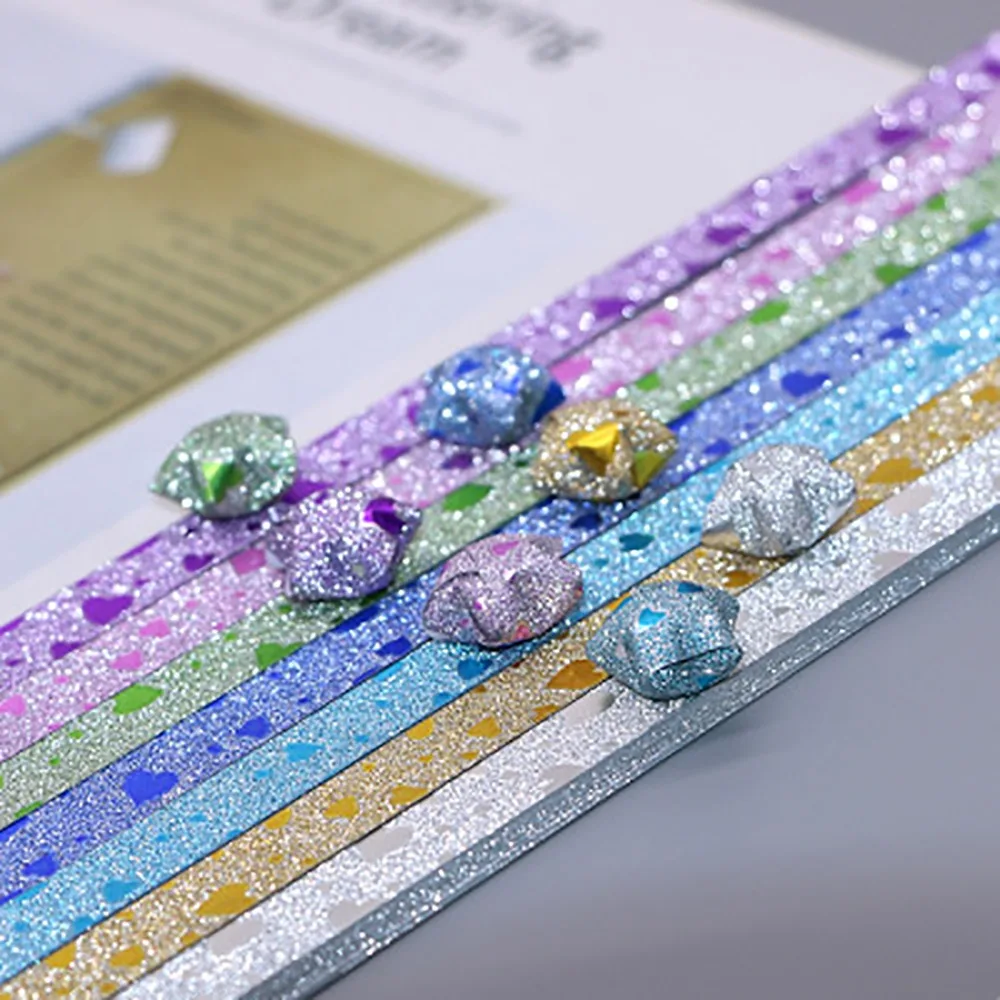 Star Paper Strips Origami Stars Paper Handmade Colorful Star Folding Paper Delicacy Paper Craft Cartoon Star Folding Paper