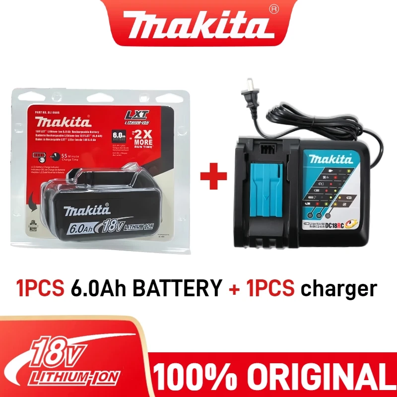 

100% Original Makita 18V Battery, 6000mAH,for Makita Drill DDF487,DGA404,DTW700,DTD173,DHP487,DJV182,HR140