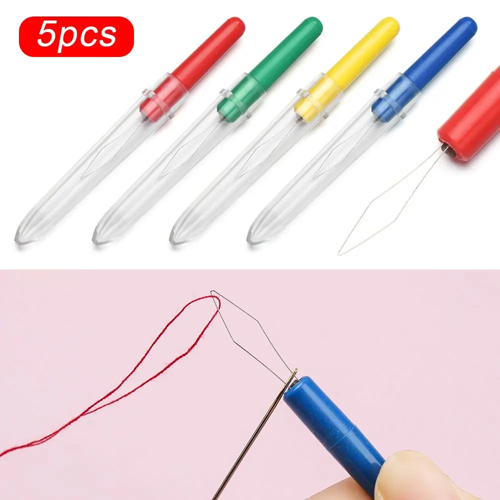 5Pcs Easy Handmade Random Color Needle Threader Needle Inserter Sewing Accessories Sewing Tools