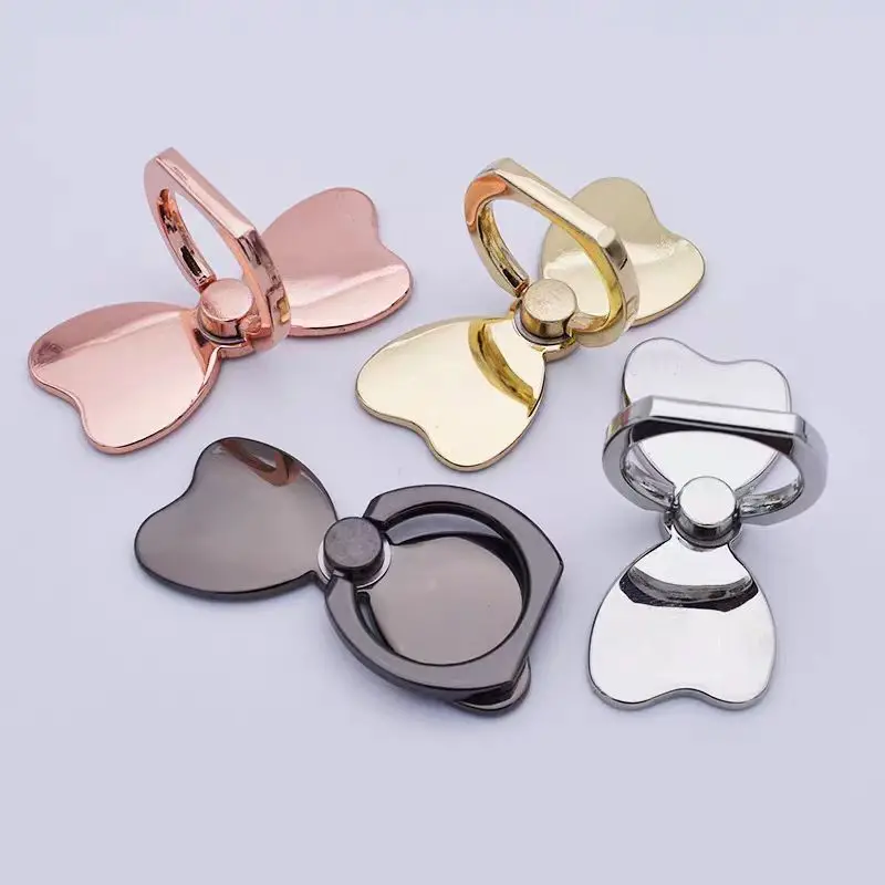 

Metal Bow Phone Holder Ring Clasp 360 Rotation Lazy Metal Glossy Phone Ring Holder Is Suitable for Any Mobile Phone and Phone Ca