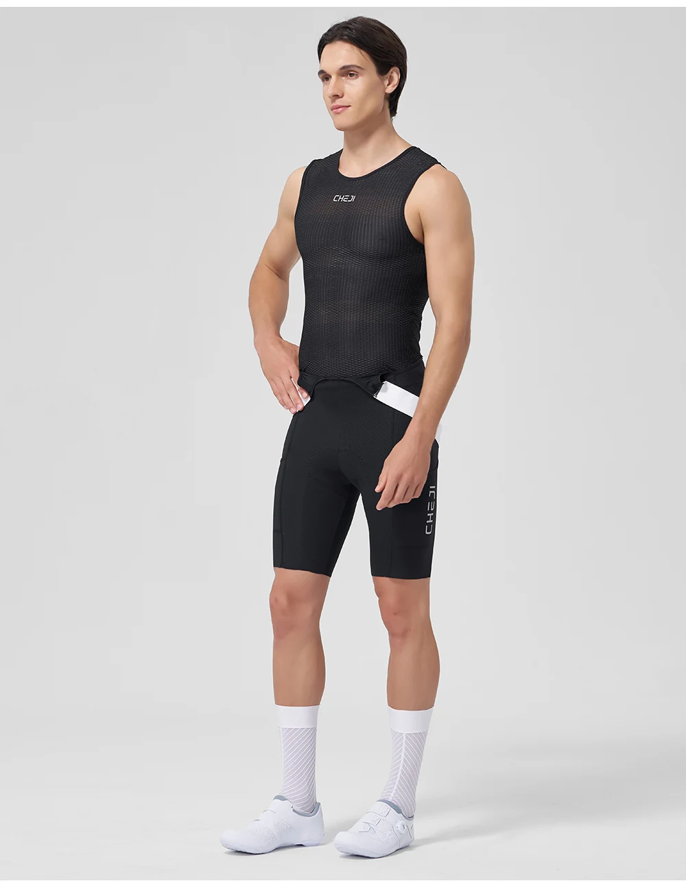 Cheji Herren-Radlerhose mit Trägern – Detail 10