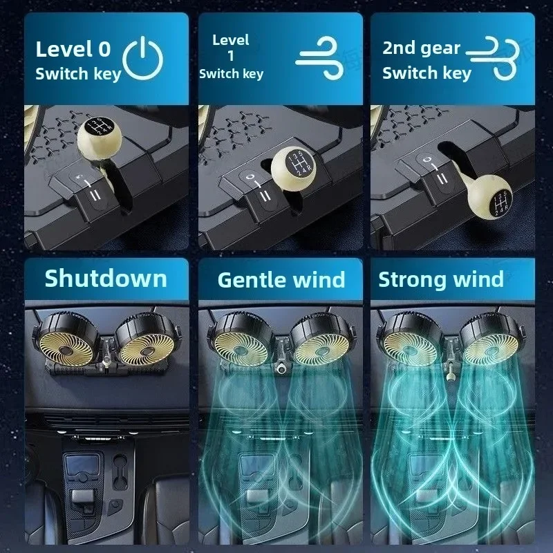 Durable Car Electric Fan Special for Large Trucks 24V Car Cab Durable Head Strong Silent Cooling and Heat Dissipation 12 Volts