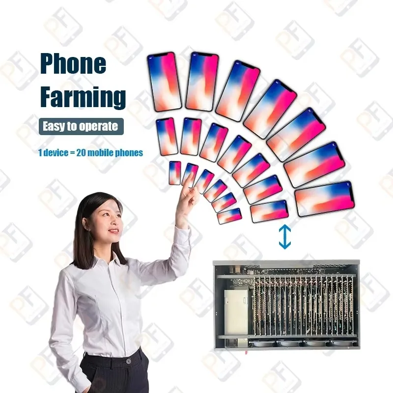 Intelligent Smartphone Farm Automation Tool With Adapter Board L Board JYWD Black Chassis For Batch Control Facebook Growth