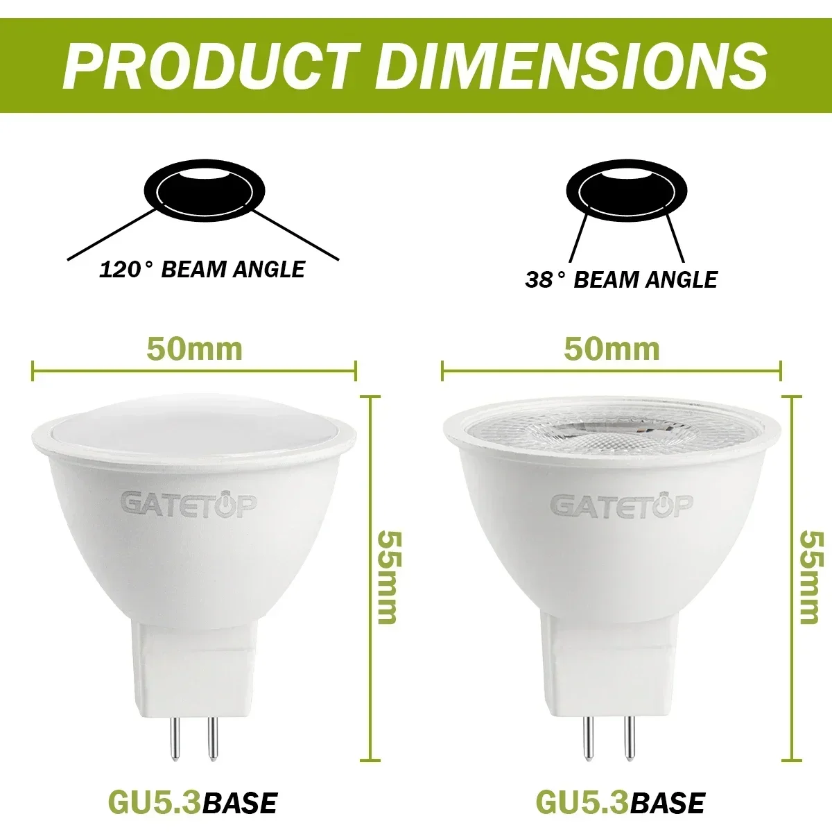 12pcs LED Bulb MR16 Spotlight GU5.3 AC DC 12V 24V 120degree 38degree 7W 700lm 3000K 4000K Bombillas Replace 50W Halogen Lamp