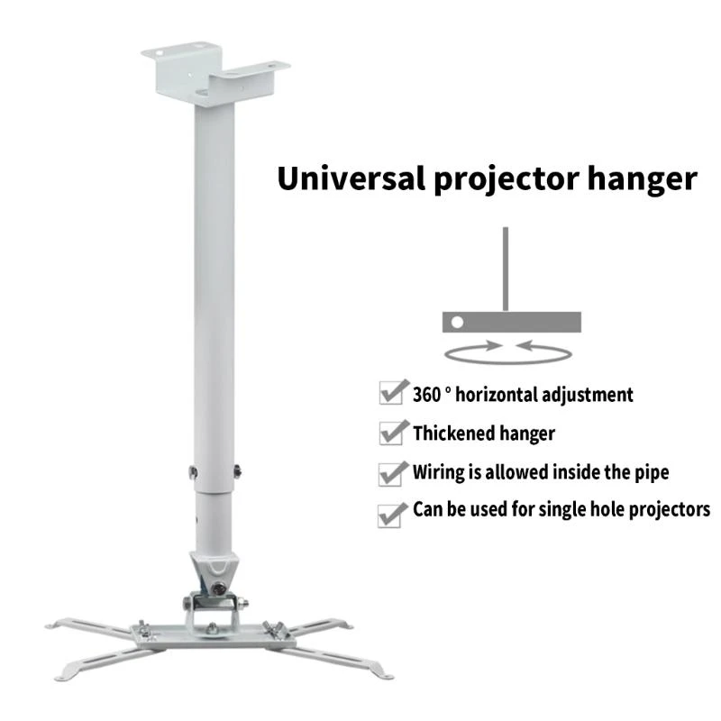 

Universal Ceiling Projector Mount Holder with 360 Rotating and Adjustable Height for Home Theater or Office Setups