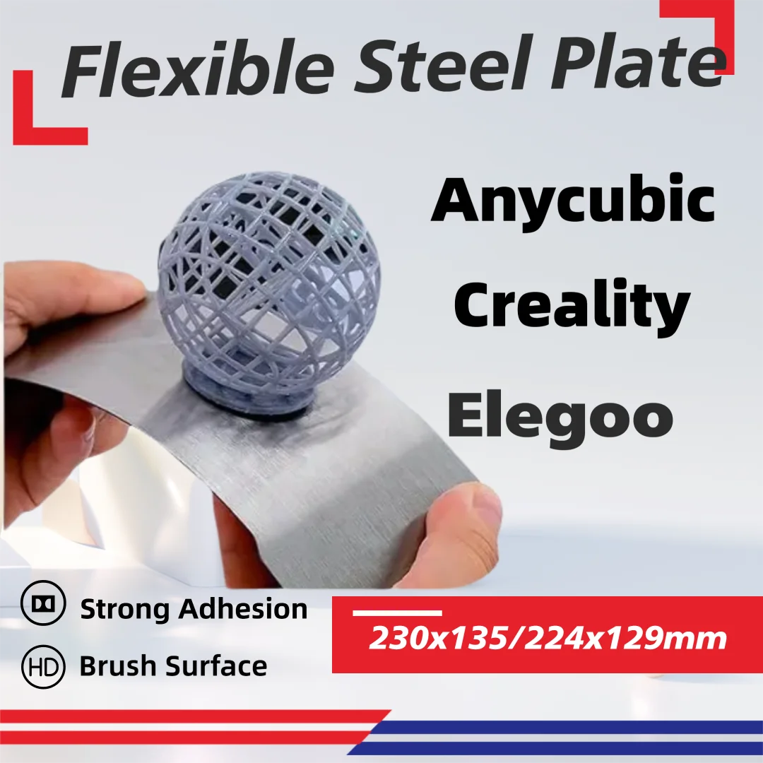 ENERGETIC Resin Spring Steel Flexible Build Plate Sheet Magnetic Base 224x129/230x135mm for Elegoo/Anycubic Resin 3d Printer