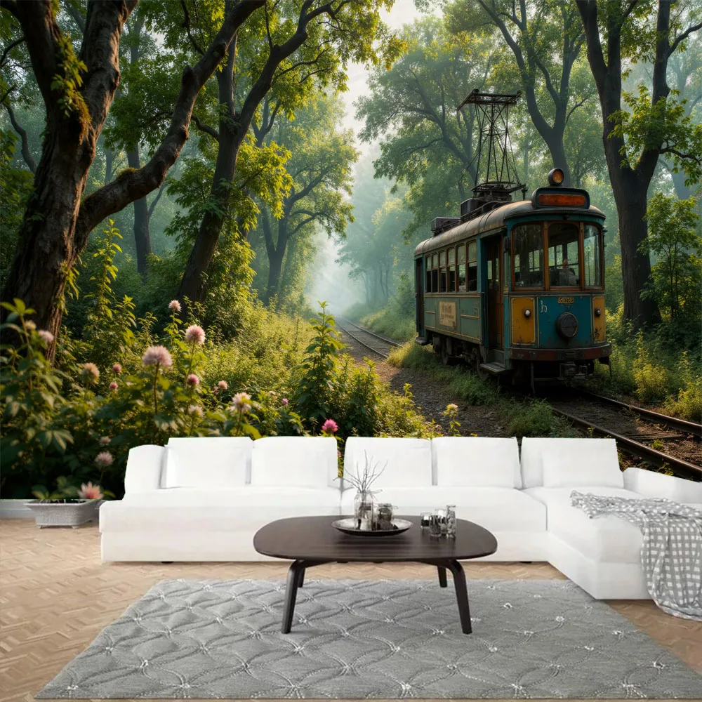

Jungle wooden house tapestry natural landscape wall hanging cloth hippie home living room bedroom background poster