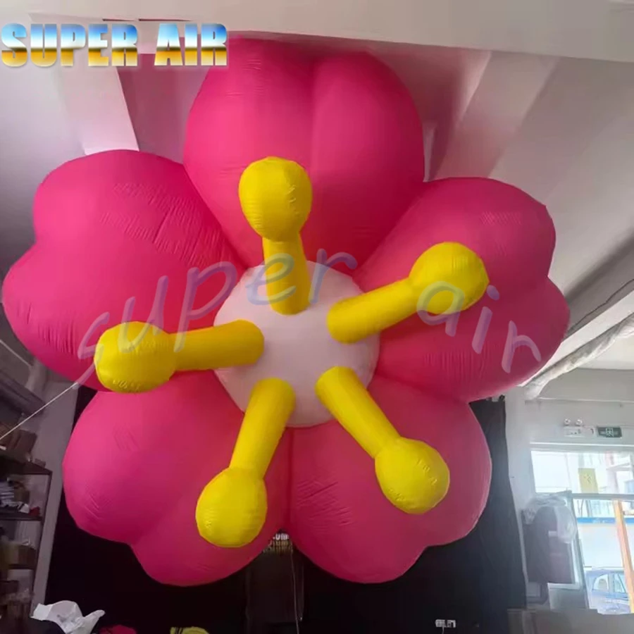Modelo de planta enorme súper aire utilizado para publicitar una flor rosa inflable huanging