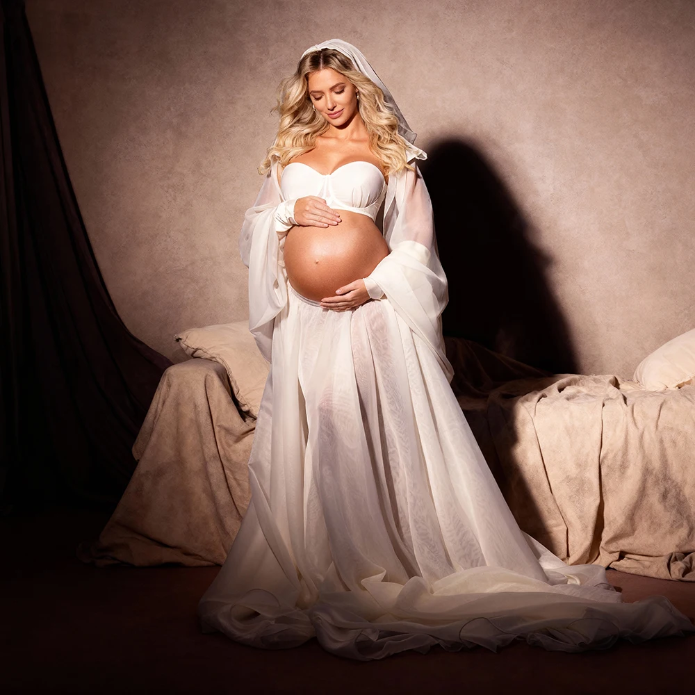 2 Piece Set Pregnancy Photoshoot Dress for Pregnant Women for Photo Shoot Baby Shower Dress for Photo Shoot vestido gestante