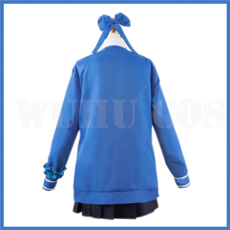 Costume de Cosplay Asuma Toki du Jeu Animé Blue Archive pour Femme, Perruque, Manteau Bleu, Uniforme JK, Jupe Sexy, Belle Tenue de Carnaval d'Halloween, Halo Trempé