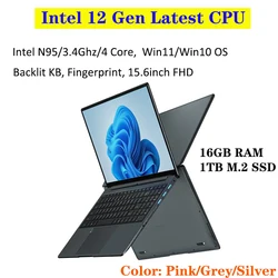 Molosuper 15.6 Polegada intel-alderlake 12th gen n95 cpu computador portátil 16gb ram 1tb/512g/256g ssd janela 11/win10 impressão digital