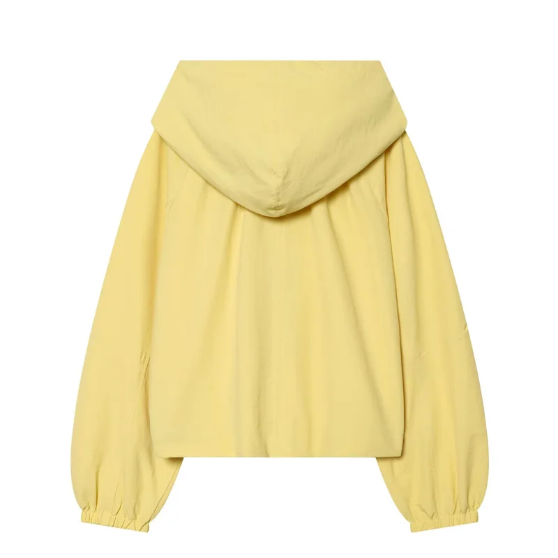 Guobioziy Women's Hooded Jacket 2026 Solid Color New Zipper and Drawstring Decoration Casual Street Style Women's Jacket