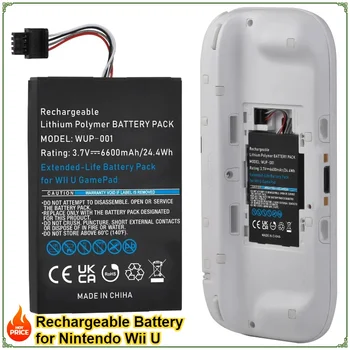 6600mAh Recarregável Wii U Gamepad Li-ion Bateria para Nintendo Wii U Gamepad Controlador Sem Fio WUP-012 WUP-010 24.4Wh