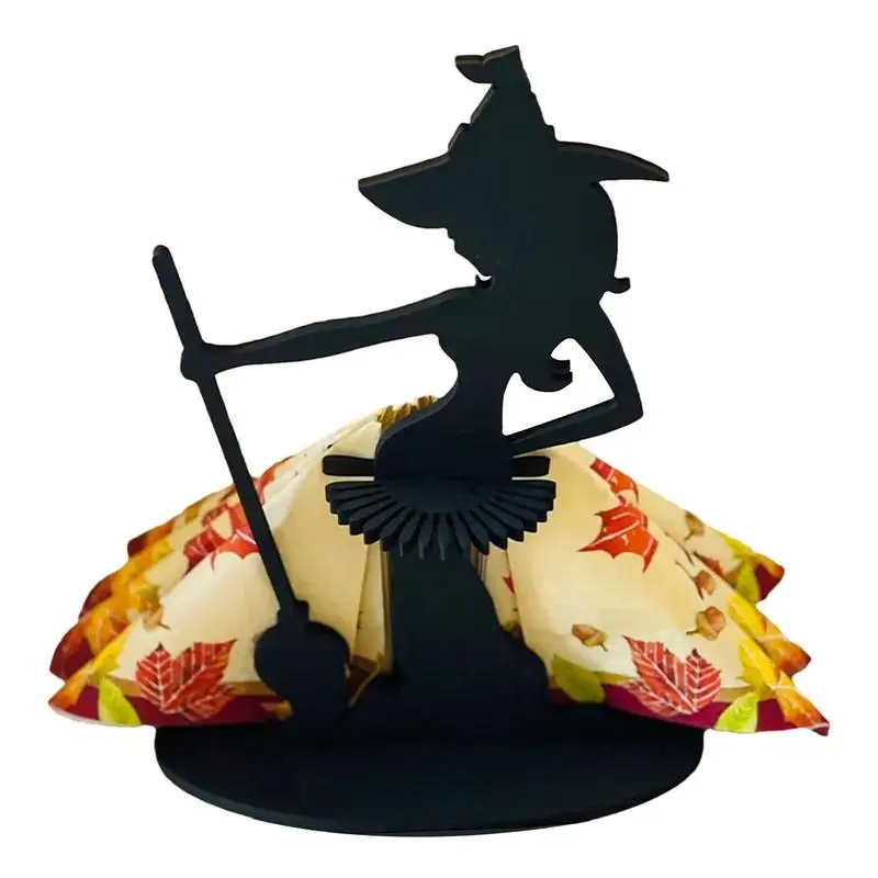 New Tissue Holder Table Napkin Ring Napkin Holder Table Decor Black Witch Tissue Dispenser Tissue Organizer Tableware Accessory