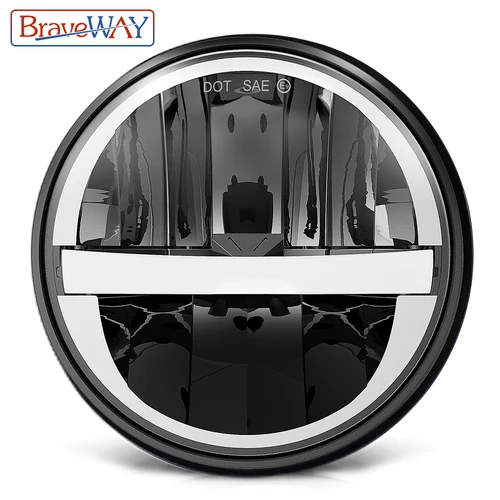 BraveWAY 5.75 pulgadas LED Motocicleta Faro delantero, 5-3/4 lámpara para Harley Sportster Roadster Glide Dyna para Honda para Yamaha