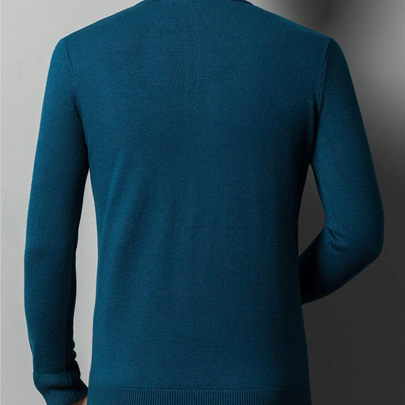 New Knit Men\'s Long Sleeve Casual Zipper Sweater