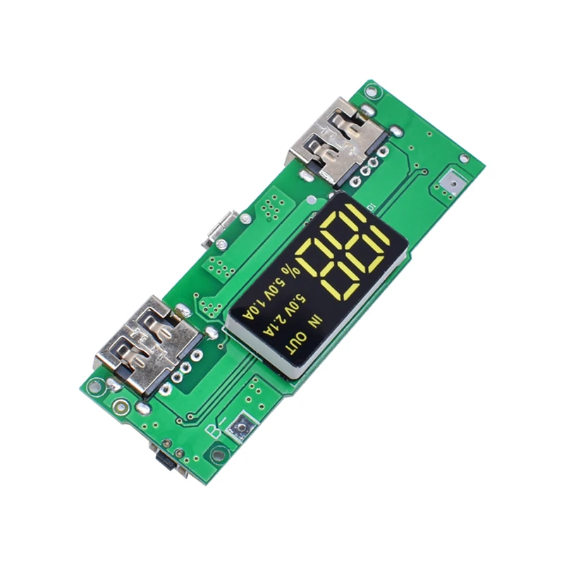 LED Dual USB 5V 2.4A Micro/Type-C USB Mobile Power Bank 18650 Charging Module Lithium Battery Charger Board Circuit Protection