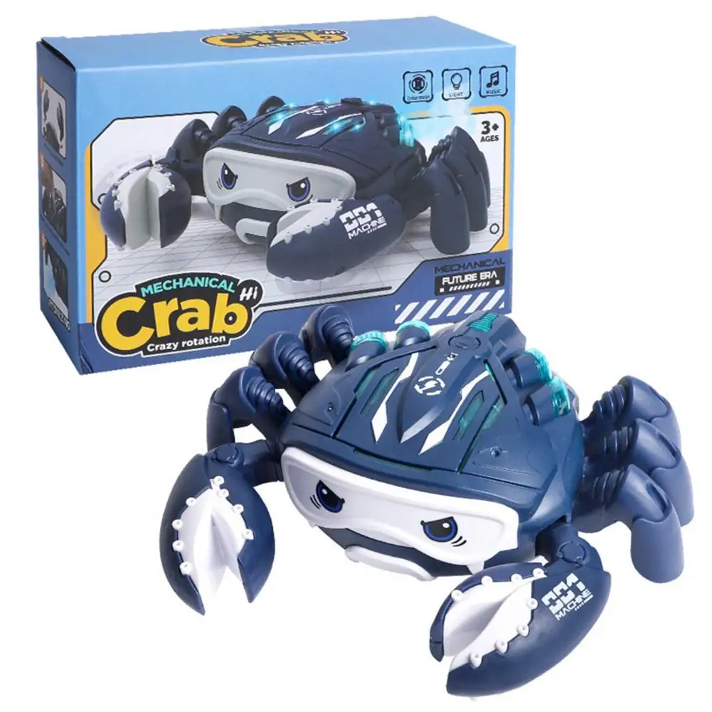 Swing Crab Toy Mechanical Crab Toy Electric Crab Toy for Baby Development Light Music Simulation Mechanical Walking Tummy Time