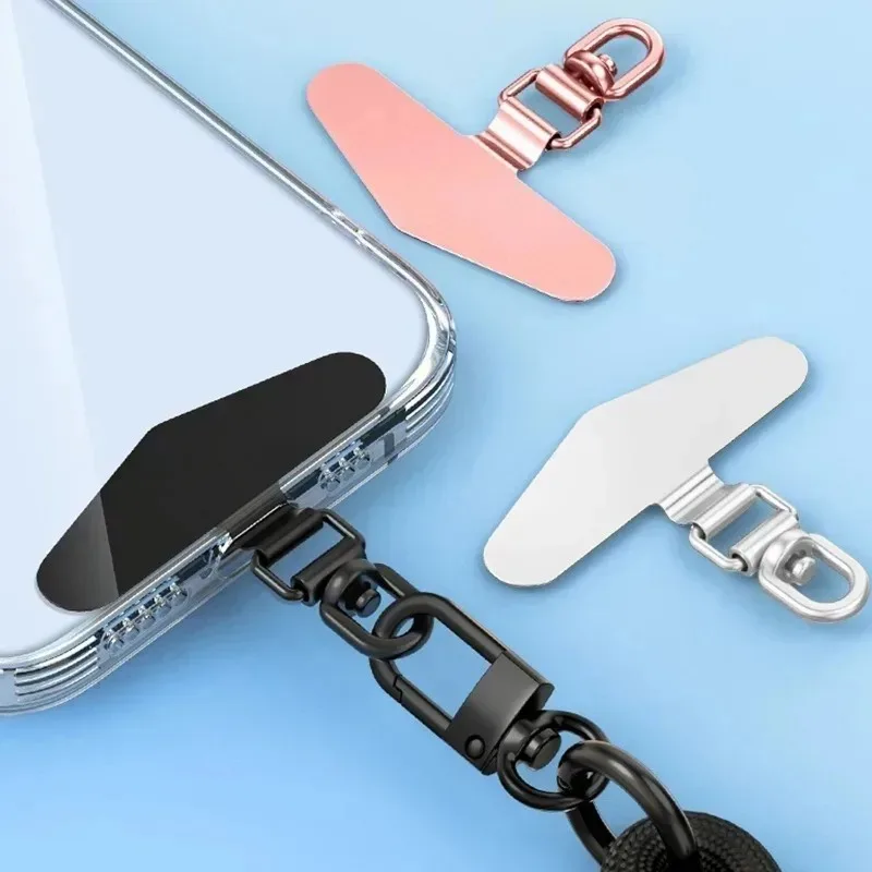 6-1PCS Phone Lanyard Connect Patch Anti-lost Replacement Stainless Steel 360 Rotatable Mobile Phone Safty Patch Gasket Tab Clip