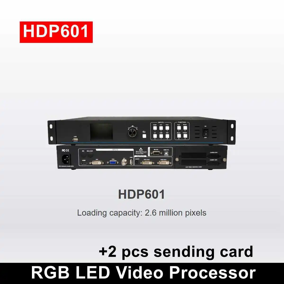 

Huidu HDP601 LED Video Processor With 2 PCS Synchronization TS802 MSD300 S2 Sending Card