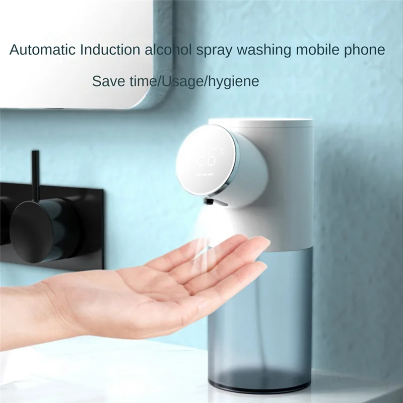 Foam Soap Dispenser Automatic Recharge 320Ml Liquid Soap Dispenser Digital Display Foam Hand Dispenser White