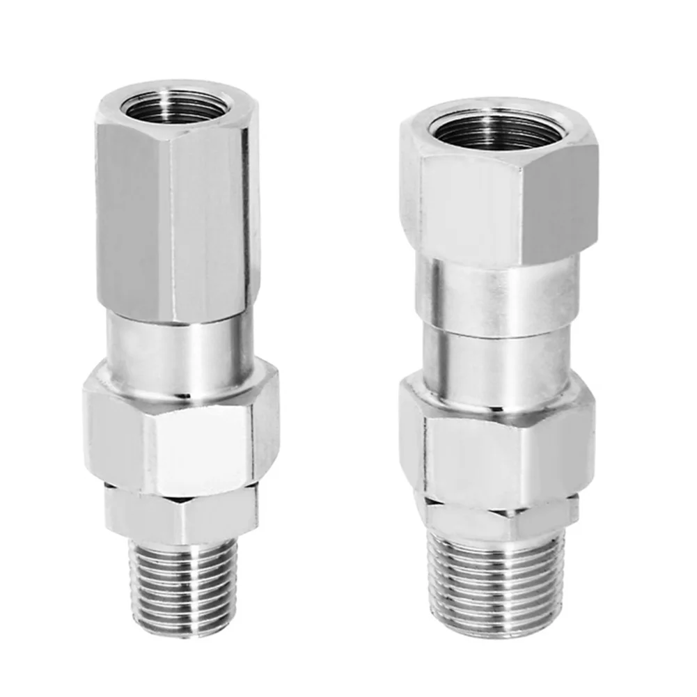 غسالة الضغط من الفولاذ المقاوم للصدأ، دوران 360 درجة، سهل التوصيل، خيط ذكر لتجربة اتصال الخرطوم #6