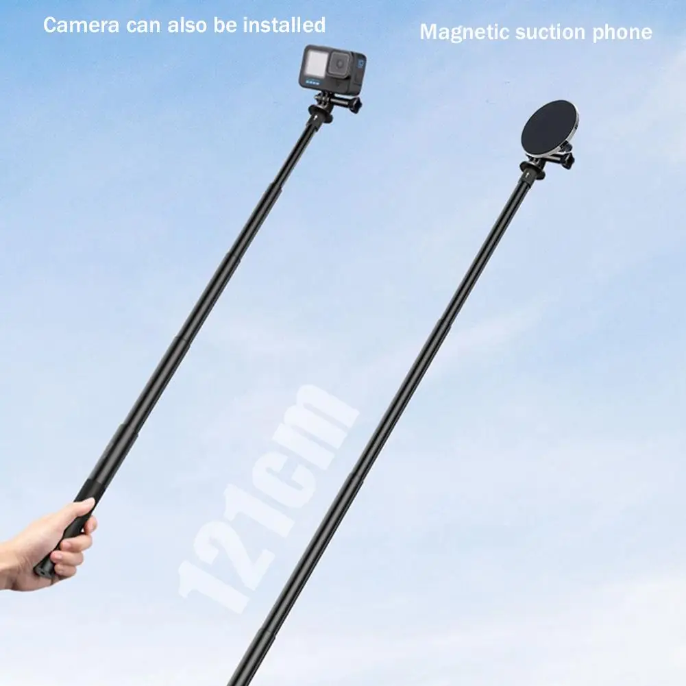 Ground-insert Magnetic Suction Phone Stand Golf Head Swing Monopod Selfie Stick Outdoor Live Streaming Magnetic Phone Holder